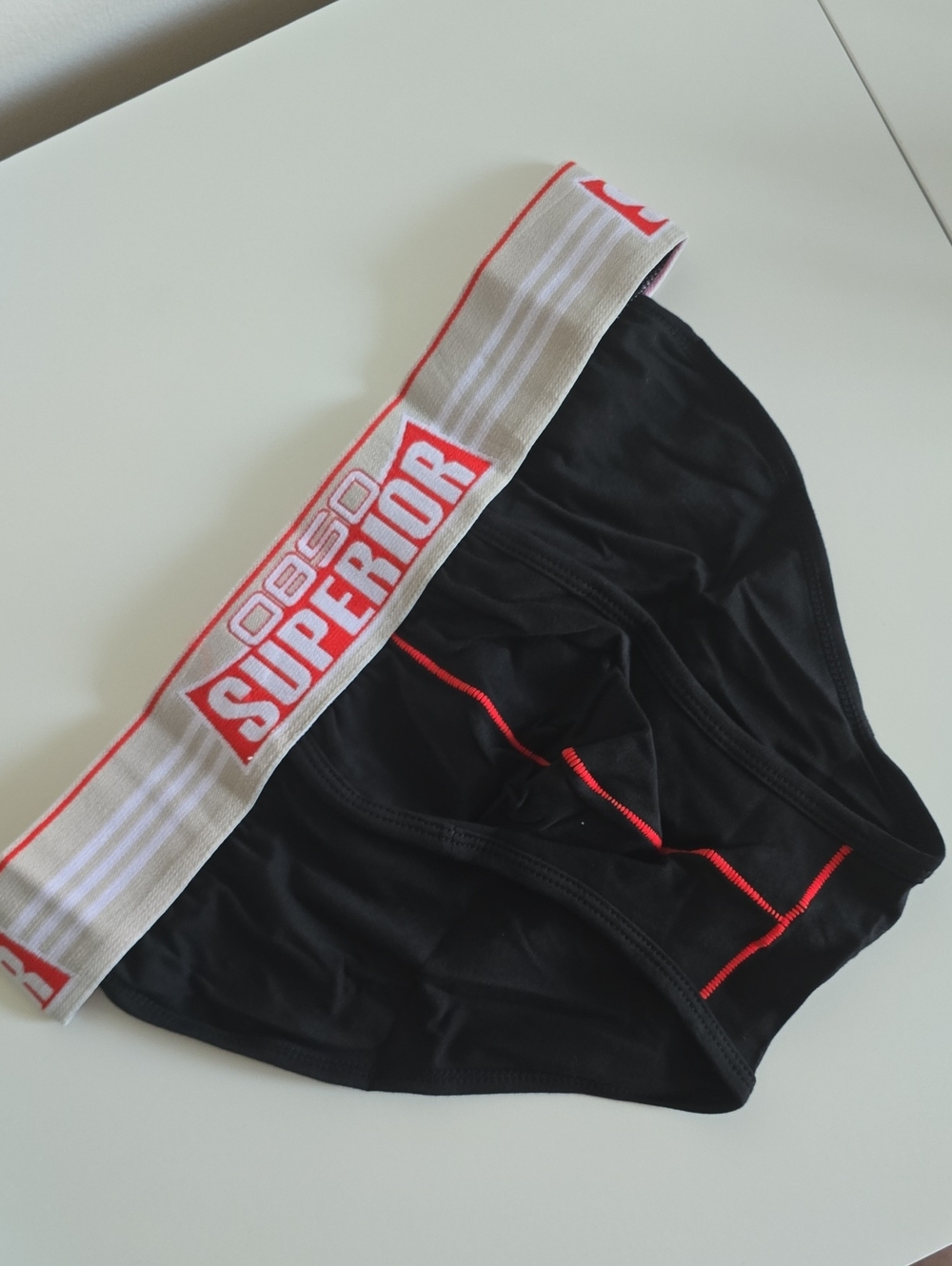 Black Men's Briefs with Red Trim